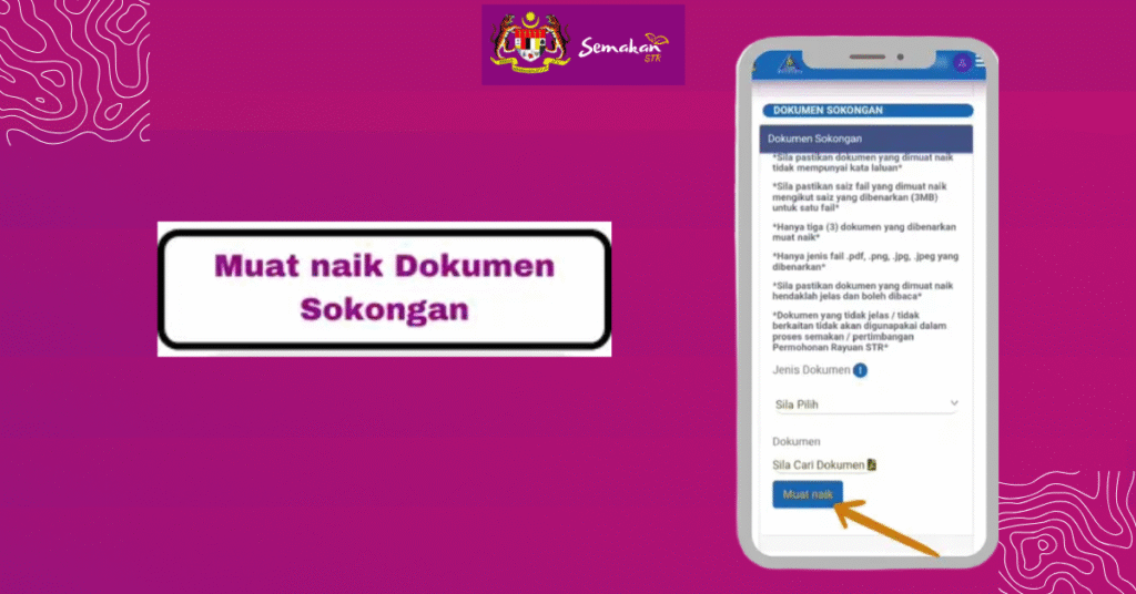 Muat naik dokumen yang dipilih menggunakan butang Muat Naik