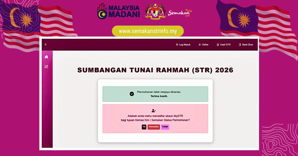 Permohonan STR 2026 Berjaya