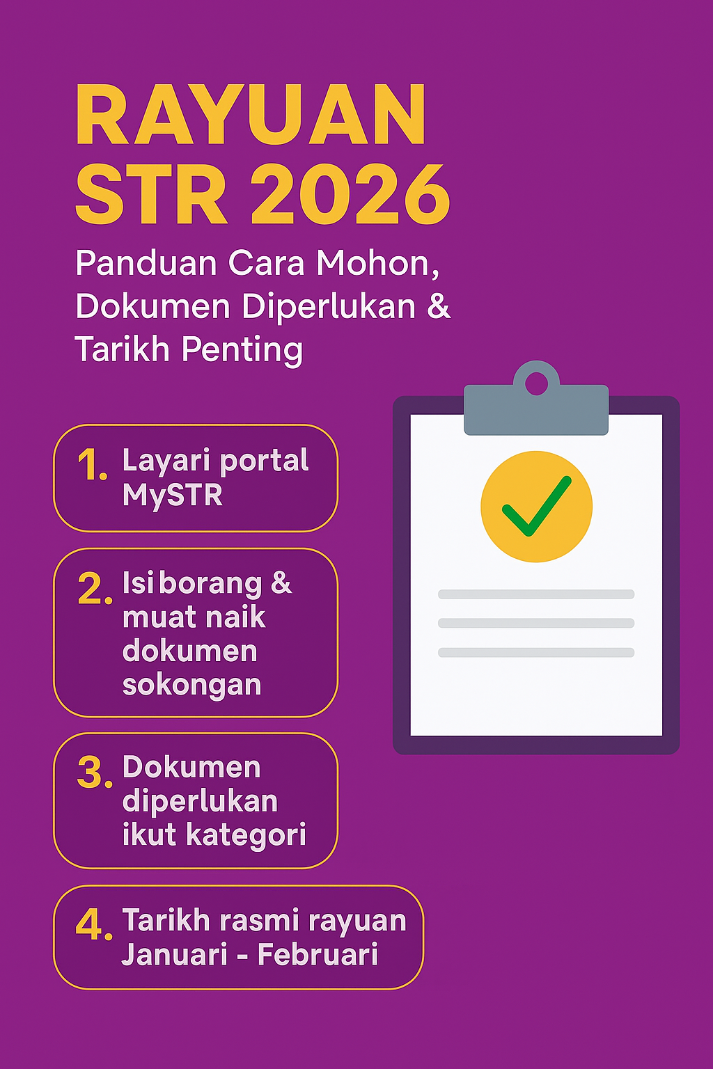 Rayuan STR 2026 – Cara Mohon, Dokumen Diperlukan & Tarikh Penting