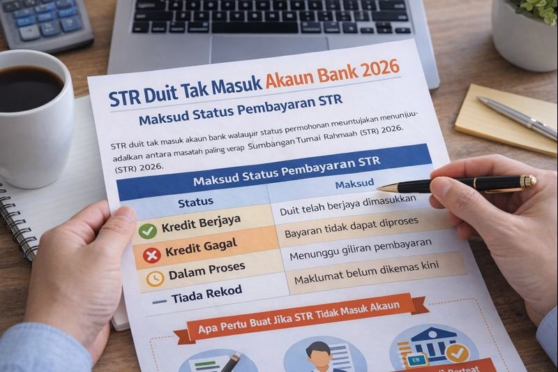 STR Duit Tak Masuk Akaun Bank – Punca & Penyelesaian Lengkap (2026) 3 Punca Utama STR Duit Tidak Masuk Akaun Bank